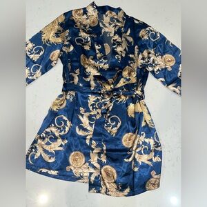 Women’s Patterned Night Silk Robe